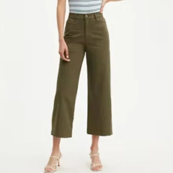 Levi's Ribcage Wide Leg Crop Jean - Green 31 - Picture 1 of 7